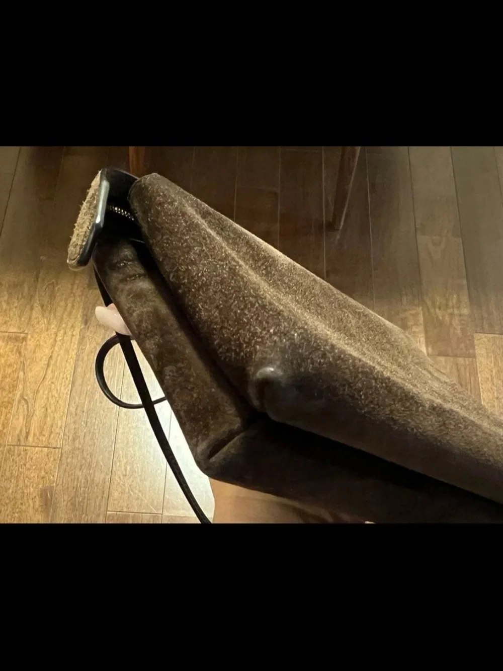 The Row Chocolate Suede Messenger Bag